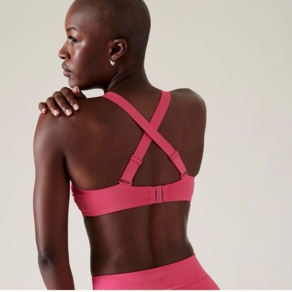 Athleta Square Neck  Swimwear Bikini Top Pink NWOT - Picture 4 of 11